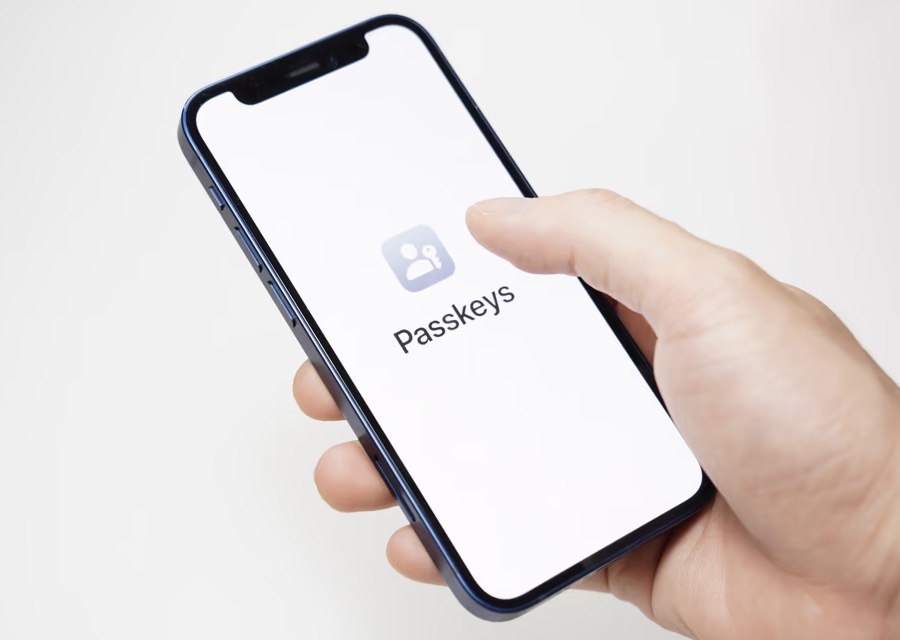 Various passkey authentication devices including smartphones, laptops, and security keys
